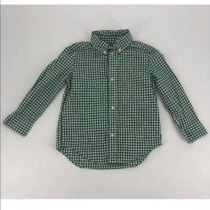 Ralph Lauren Size 3T Button Down Green Plaid